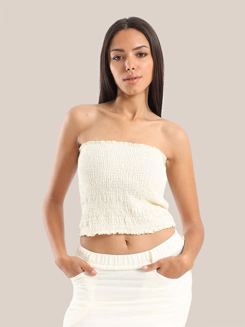 Elastic voile tube top